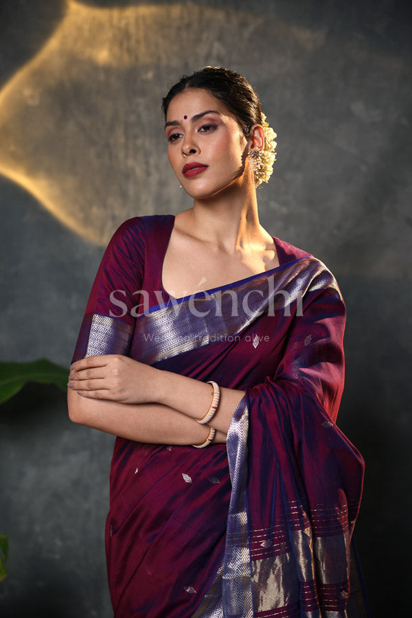 Black Plum Saree