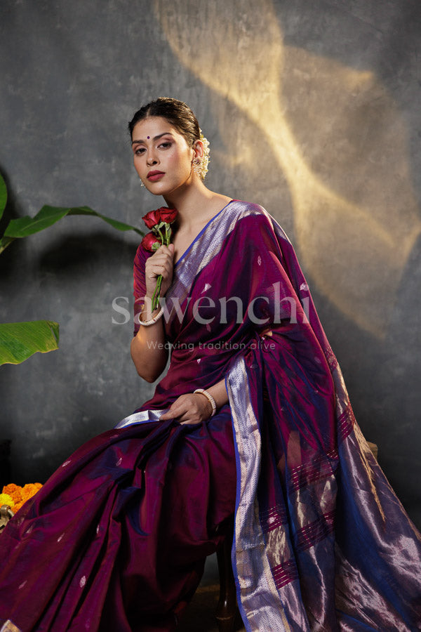 Black Plum Saree