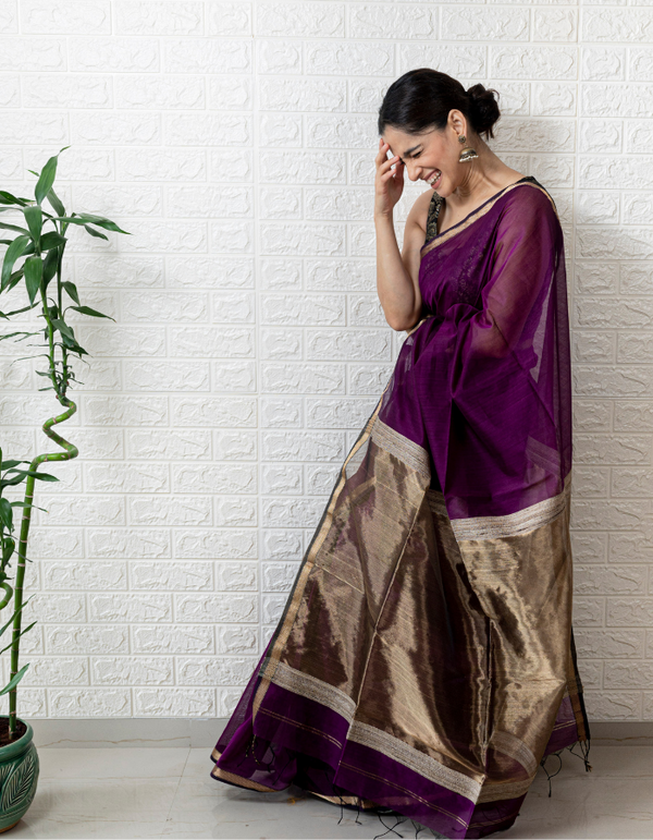 Aubergine Saree( OUT OF STOCK this saree is in the making and will take 15 days for us to ship it.)