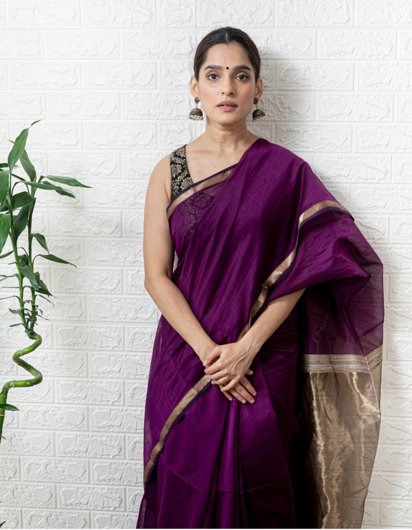 Aubergine Saree( OUT OF STOCK this saree is in the making and will take 15 days for us to ship it.)